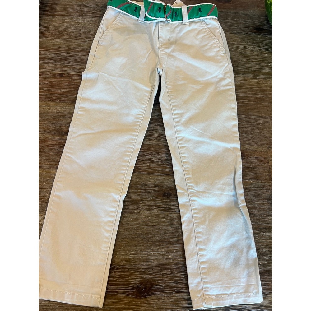 Ralph Lauren Boys Tan Classic Polo Chino Pants with Owl Belt Size 6X